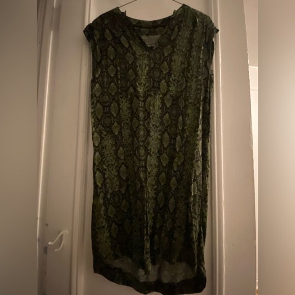 Anthropologie Yinka Green Snakeskin Print Tunic Dress - Picture 7 of 8